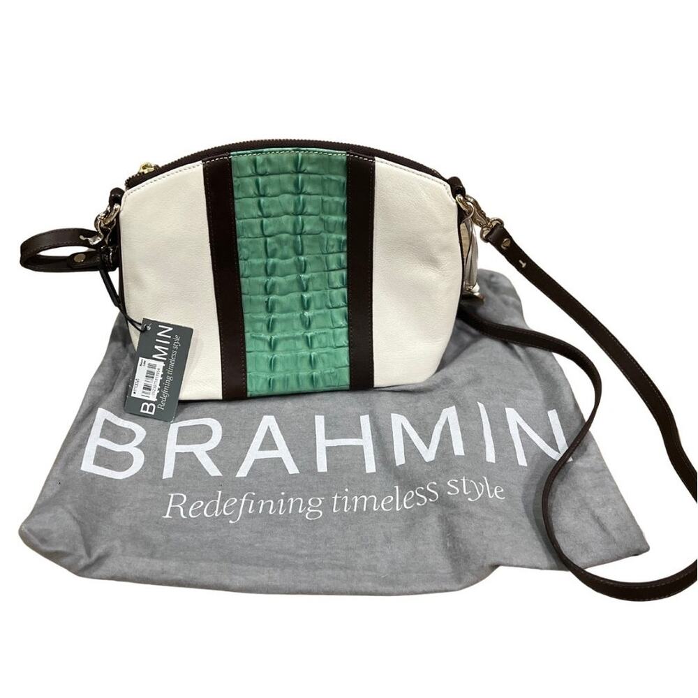 NWT Vintage Brahmin Mini Duxbury Baltik Blue Lady Vineyard Leather Crossbody Bag